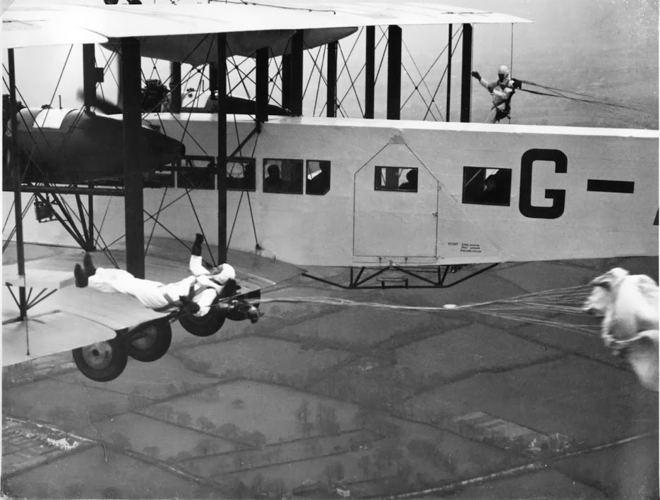 1935 parachuting naomi pulloff bw touchedwide